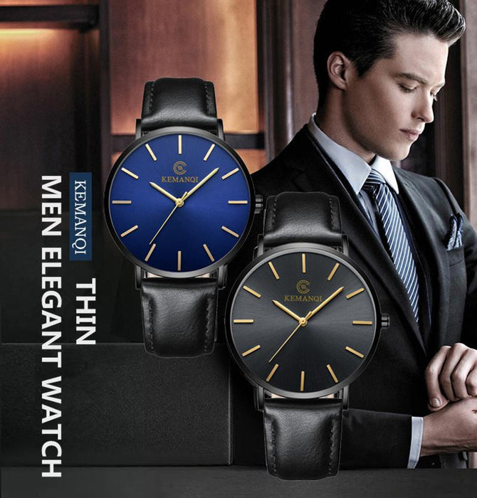6.5mm Ultra-thin Watch Men's Elegant Fashion  Simple Business Quartz Watches