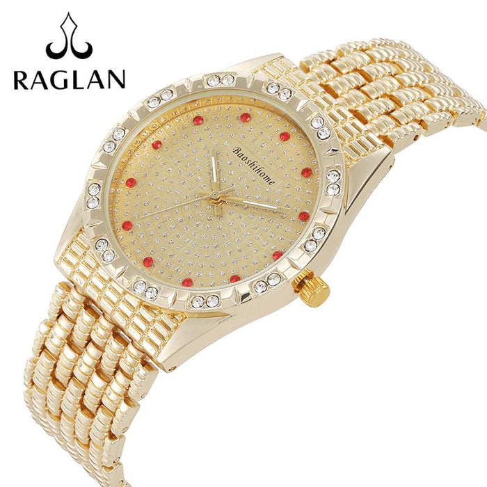 Gold Watch Trendy Steel Band Quartz Casual Couple Fashion Watches