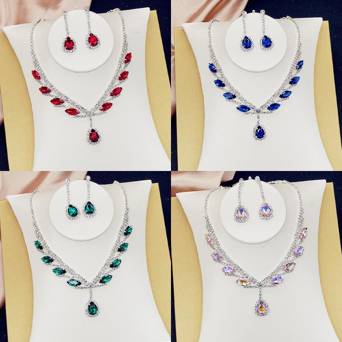 New Versatile Fashion Women's Jewelry Necklace Earrings Two Piece Set