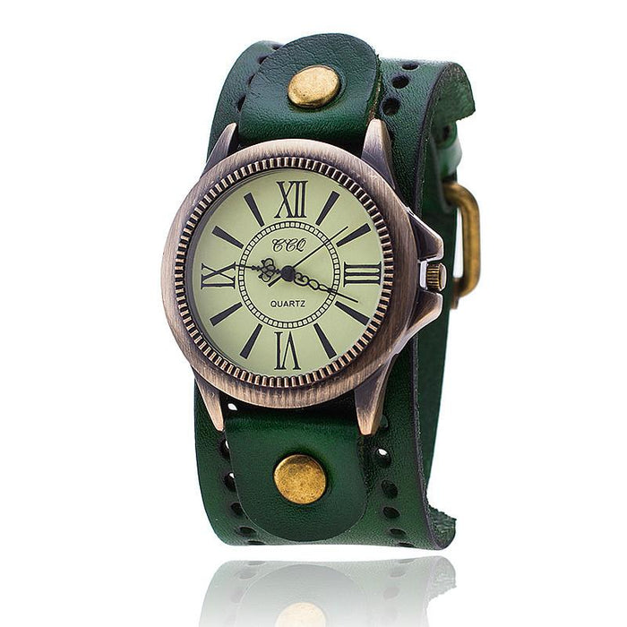Popular Genuine Cowhide Watch Retro Roman Literal Wristwatch Sports Quartz