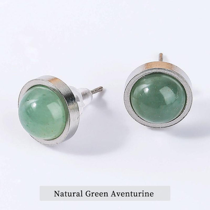 Handmade Lovely 10mm Natural Stone Stud Earrings