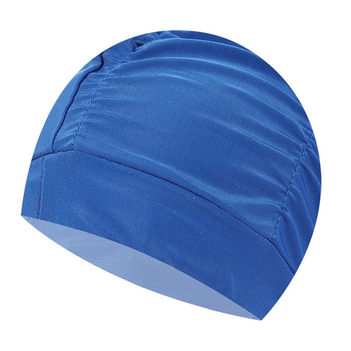 Adult Pleated Cloth Women's  Ear Protection Swimming Cap