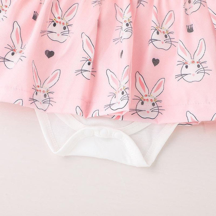 Baby Girls Cute Bunny Sling Jumpsuit