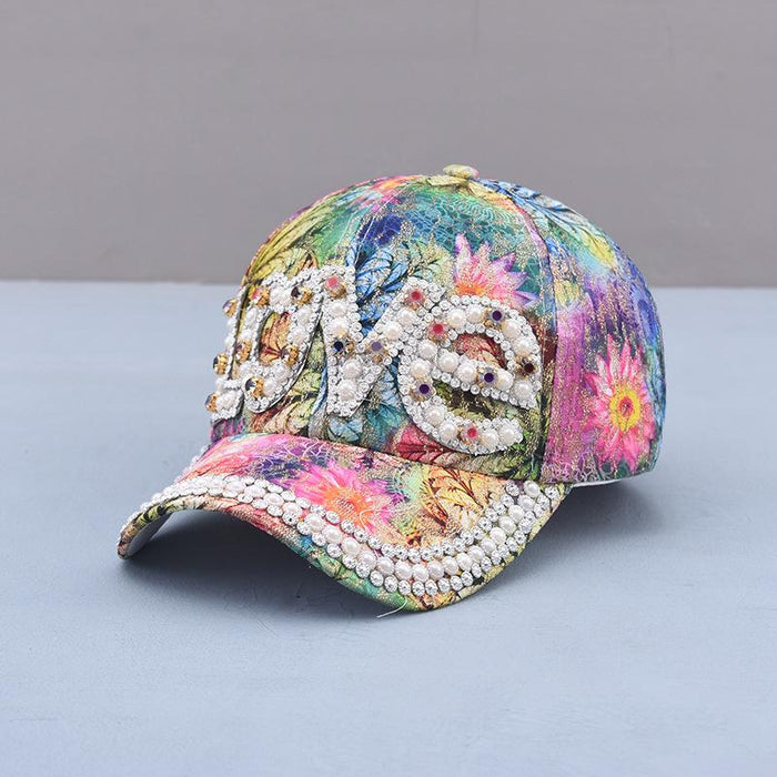 Summer Women's Maple Leaf Lace Handmade Beads Baseball Cap