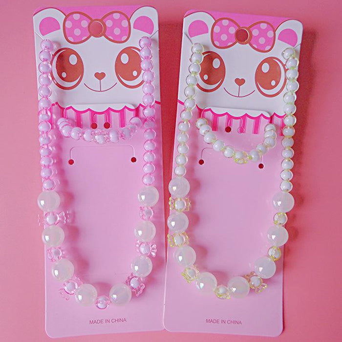 Children's bracelet necklace set cartoon color beads