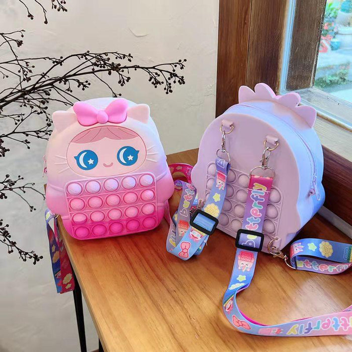Backpack children's school bag shoulder silicone toys