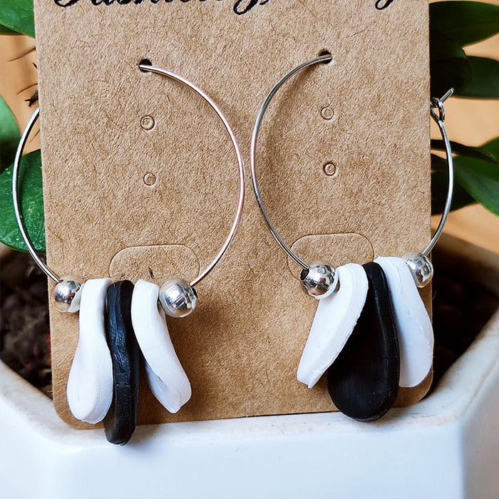 Personalized Vacation Style Irregular Geometry Simple Soft Pottery Large Earrings Earrings