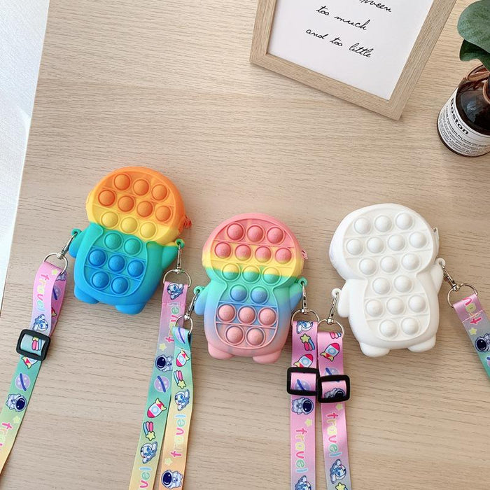 Rainbow Cloud Coin Purse Toy Silicone Diagonal Span