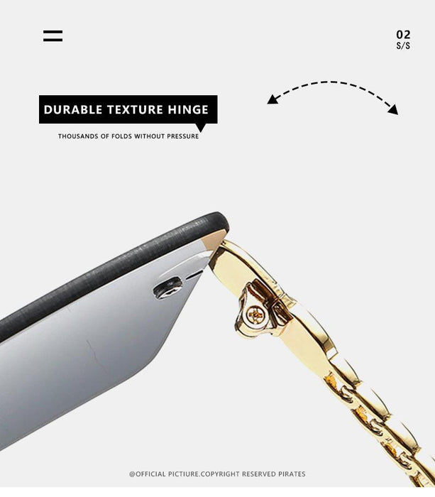 Sunglasses Women's square metal half frame sunglasses