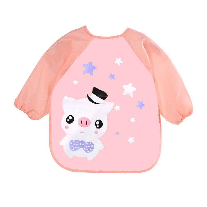 Cute Bibs Waterproof Long Sleeve Apron Children Feeding Smock