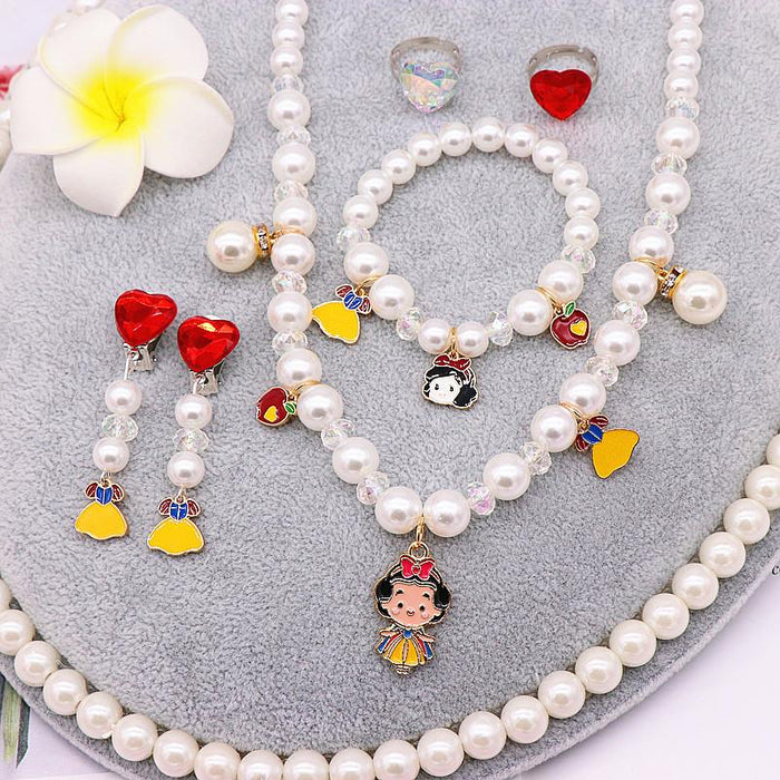 Children's imitation pearl Snow Princess Necklace Bracelet Set