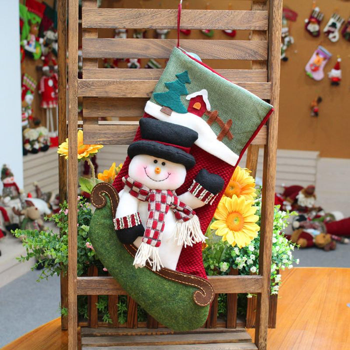 Christmas Large Socks Gift Bag Ornament Decoration