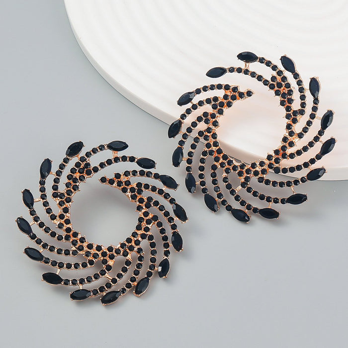 Women's Exaggerated Spiral Alloy Sunflower Earrings