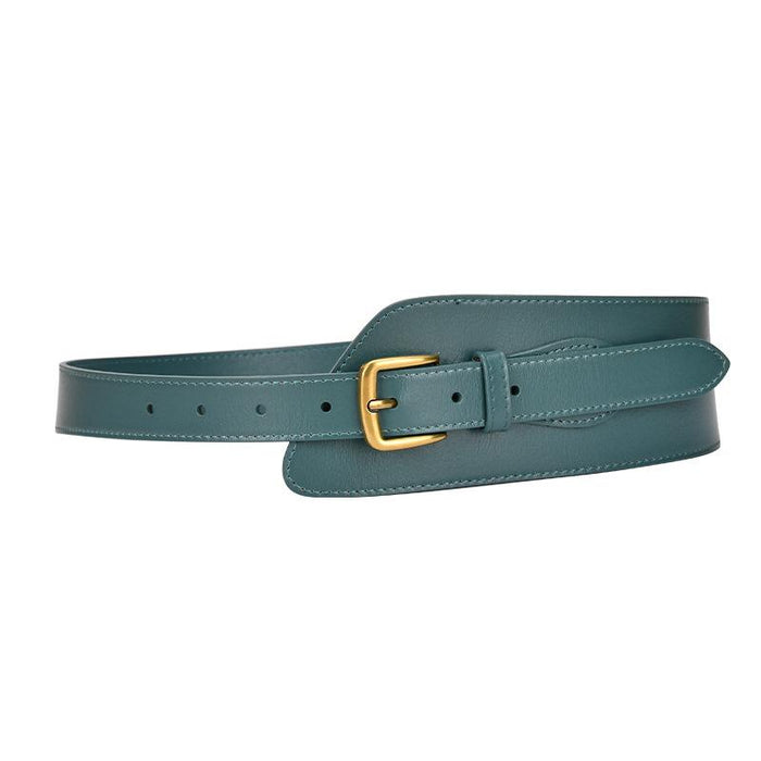 Fashionable Waistband with Coat Waist Closing Needle Buckle Real Leather Belt