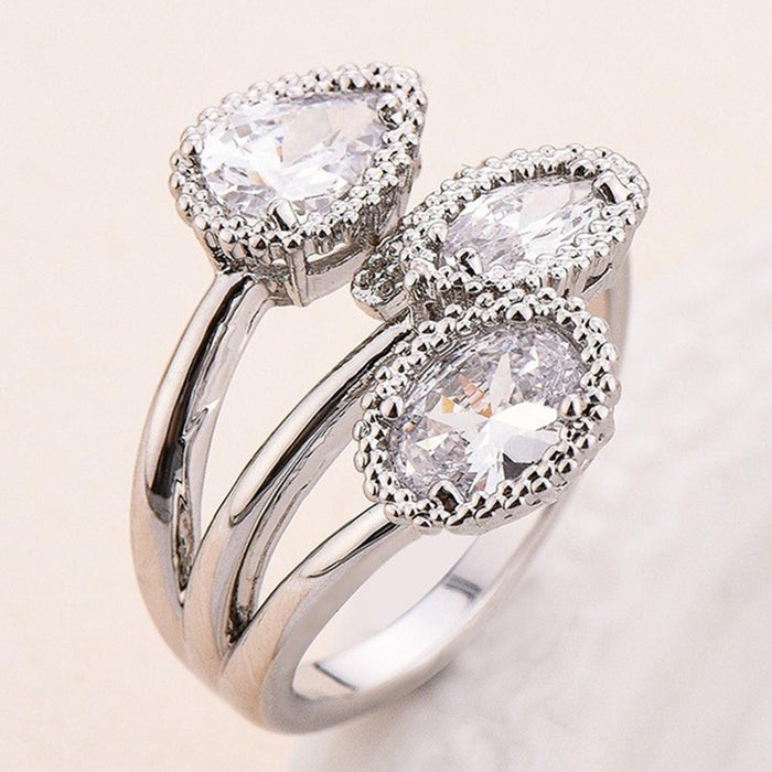 Fashion Character 14K White Gold Plated Adjustable Rings