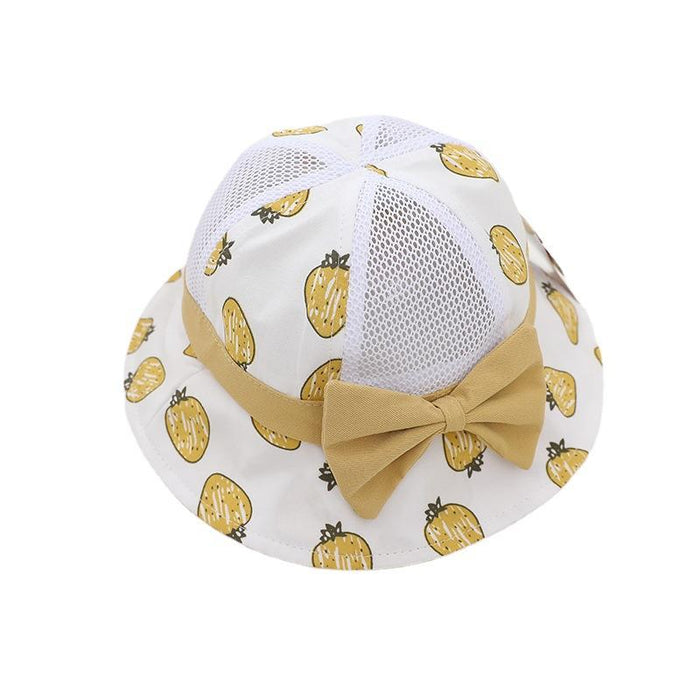 Summer Cute Fruit Bow Children's Hollow Net Hat Bucket Hat