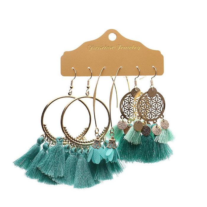 3 pairs/set Earrings Bohemian Style Jewelry X0X36209