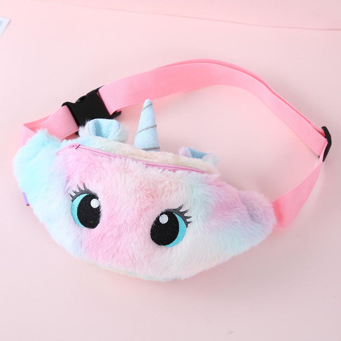 Unicorn Cartoon Plush Shoulder Bag | Purse For Girl