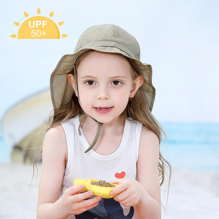 Pure Cotton Summer UV Proof Children's Sunscreen Shawl Hat