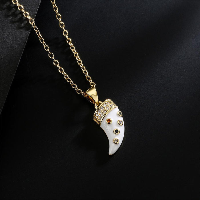 Fashion Personality Dripping Horn Pendant Gold Color Necklace