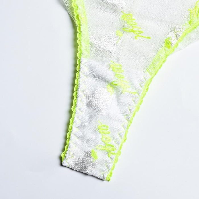 Women Summer Thin Embroidered Lace Push Up Underwear Set