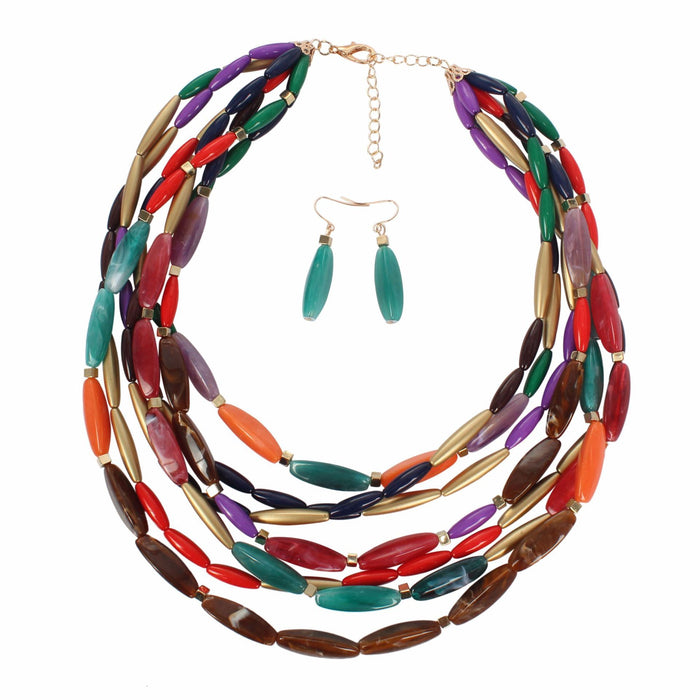 Fashion Exaggerated Multi-layer Two-color Female Jewelry Personality Necklace