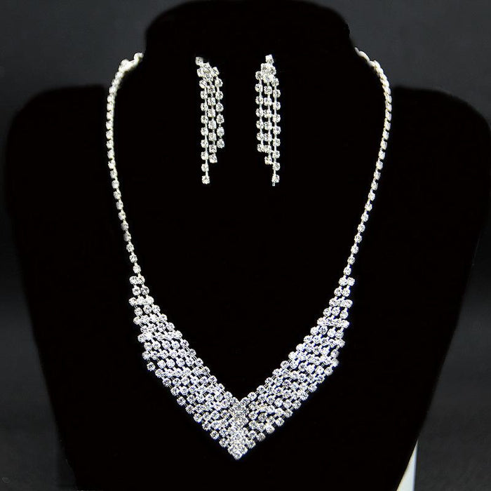 New Simple Female Jewelry Necklace Earring Two Piece Suit