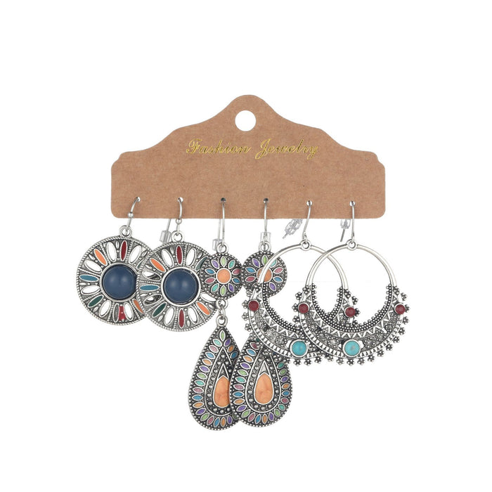 3 pairs/set Earrings Bohemian Style Jewelry X0X36198