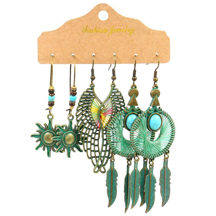 3 pairs/set Earrings Bohemian Style Jewelry X0X36193