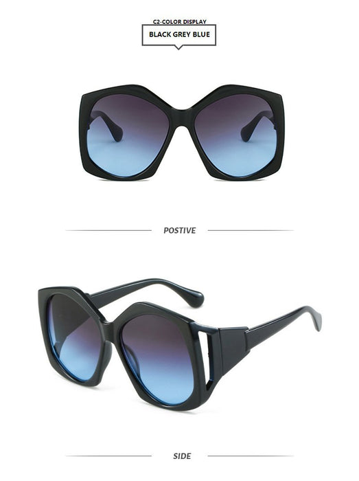 Large frame irregular Sunglasses