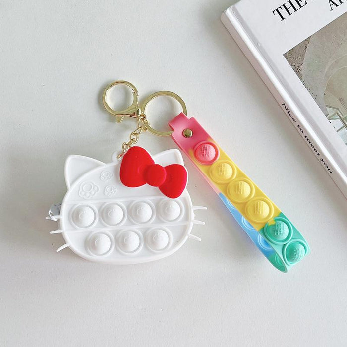 Cartoon creative silicone mini bag rabbit pendant keychain