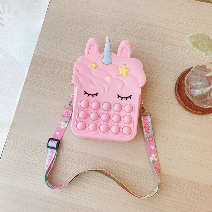 Silicone children's unzipping coin purse press toy