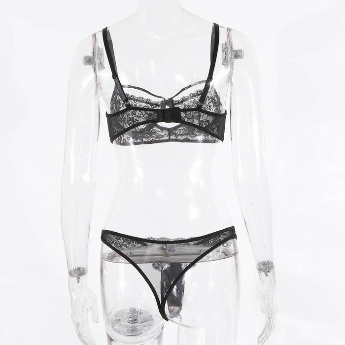 Women Sexy Lingerie Flower Lace Underwear Set