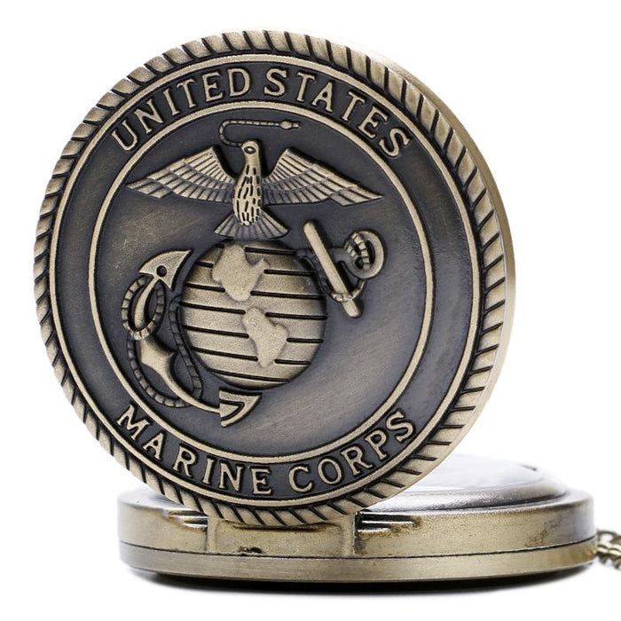 Vintage Bronze Mens Watches United States Navy Marine Corps Pocket Watch