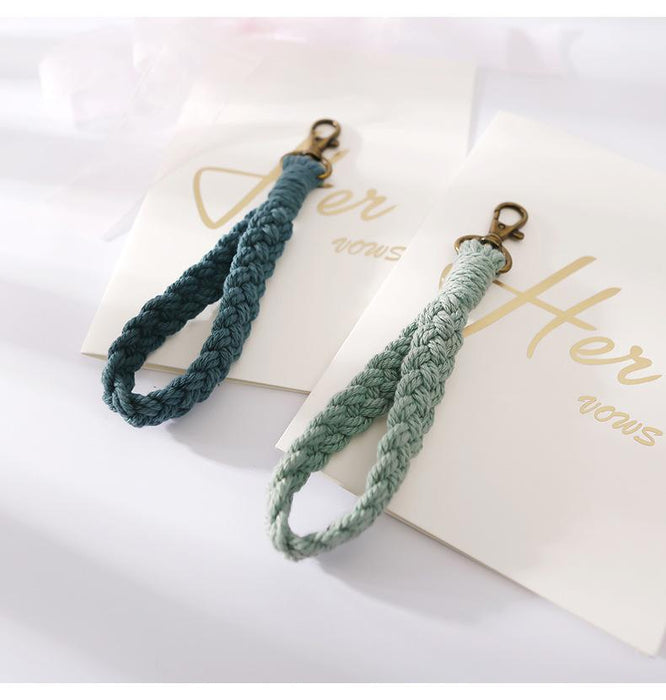 Hand Woven Wrist with Key Chain Pendant Hook Woven Lanyard