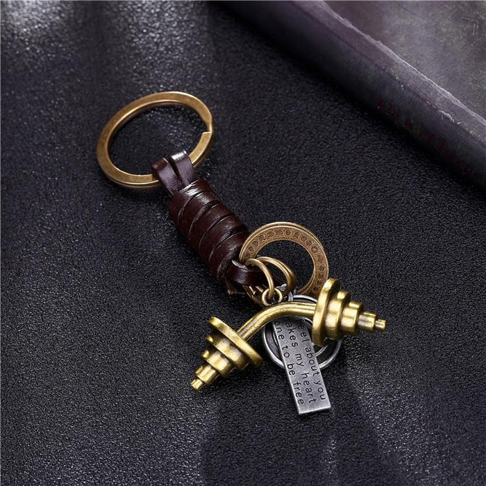 Vintage key chain punk leather metal key chain creative personality key chain