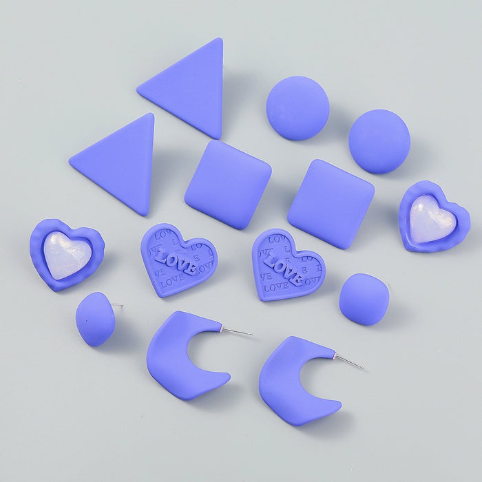 Simple Geometric LOVE Letter Stud Earrings