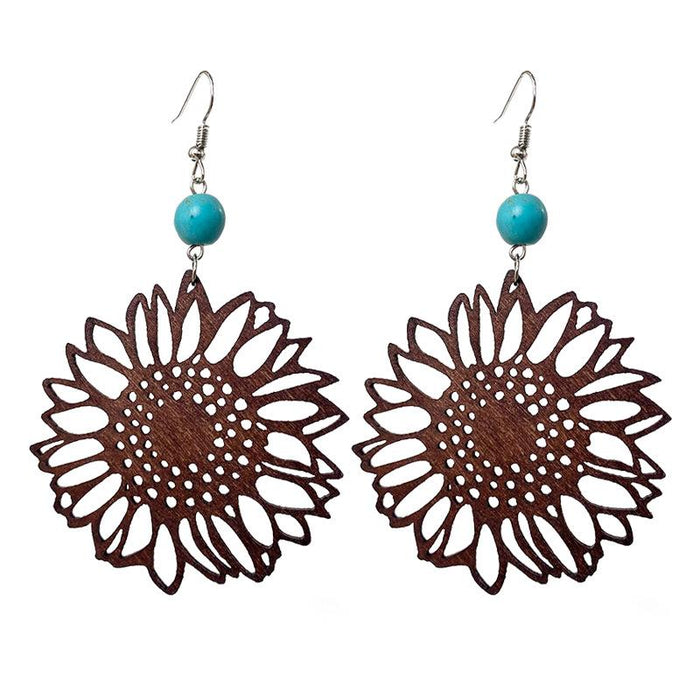 Fashion Creative Personality Exaggerated Wooden Female Earring