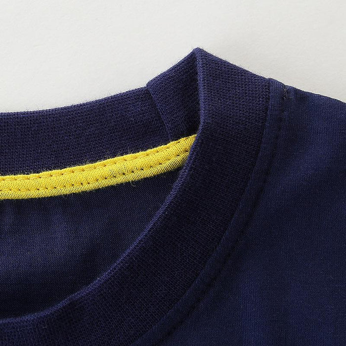 Children's knitted cotton cartoon printed T-shirt