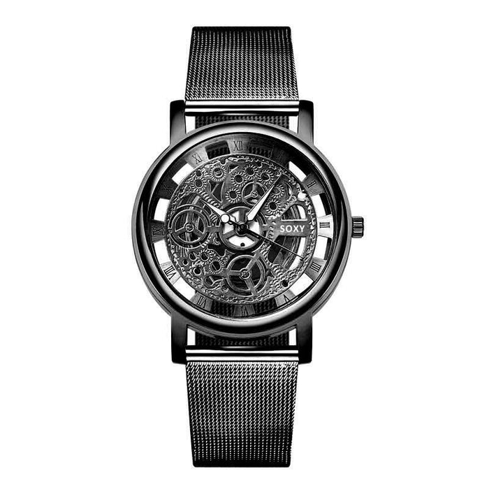 Hollow Steel Watches Men Retro Hombre Quartz Wrist Watch
