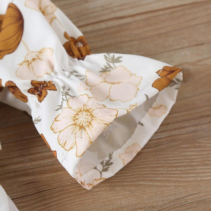 Baby Girls' Printed Short Sleeved Jumpsuit