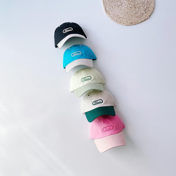 Fashion Color Block Simple Embroidered Children's Baseball Cap