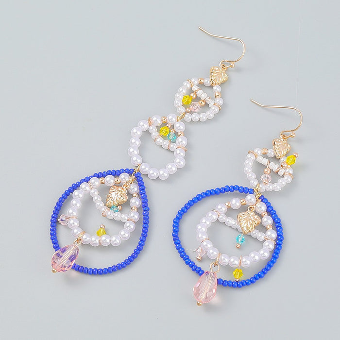 Summer Beach Getaway Layered Hand Braided Earrings