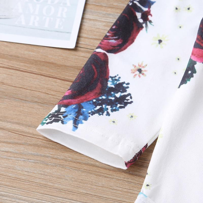 Baby Girl Skirt Set printed fashion suspender skirt two piece set