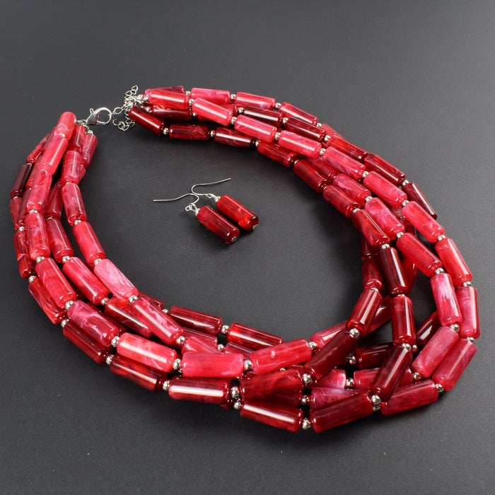 Female Jewelry Two-color Cylindrical Necklace