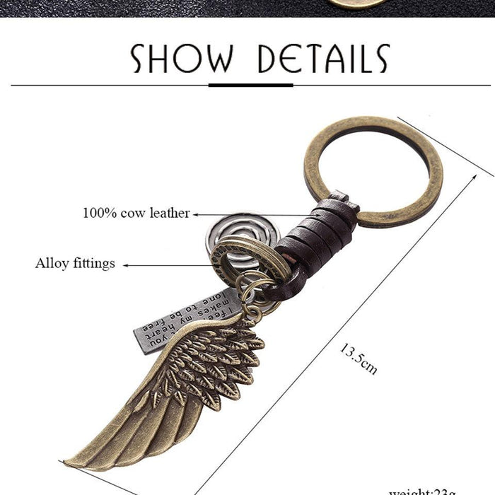 Vintage key chain punk leather metal key chain creative personality key chain