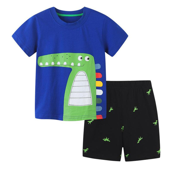 Boys' short sleeve suit knitted cotton two piece set