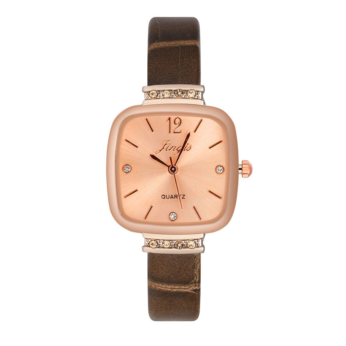 Vintage Fashion Square Plate Diamond Inlaid Small Belt Watch Llz20013