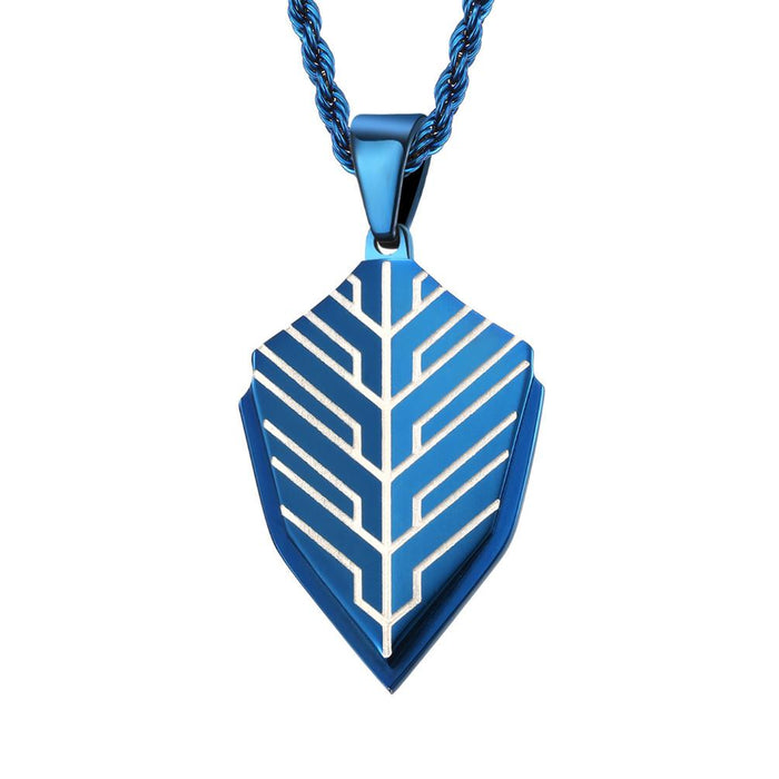 Cool Men's Battle Shield Titanium Steel Pendant Necklace