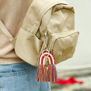 Hand Woven National Style Rainbow Car Key Chain Pendant